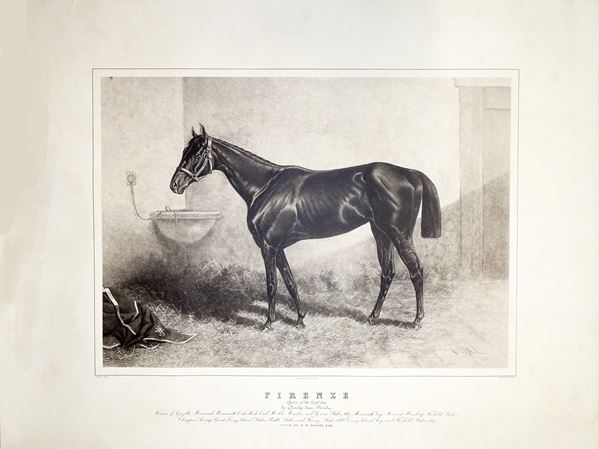 Stampa raffigurante cavallo "Queen of the Turfs 1890"