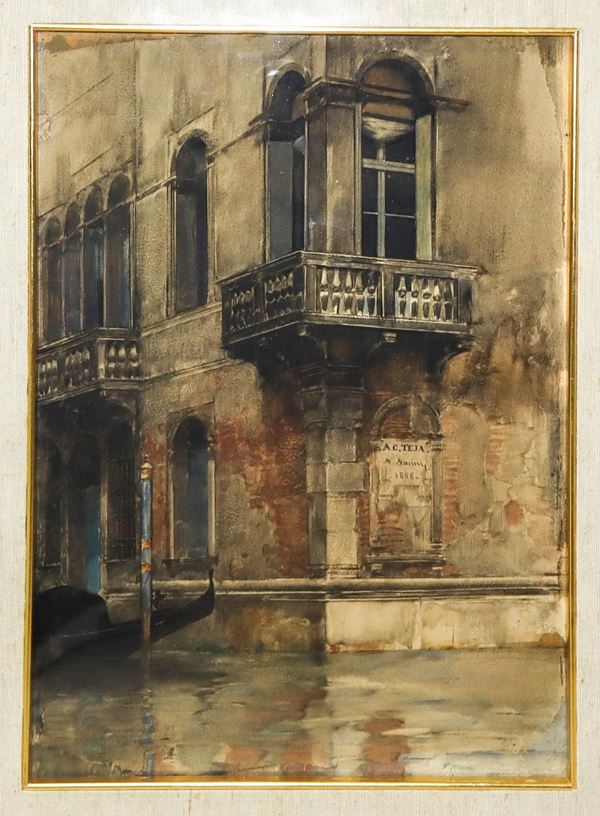 Corner of a Venetian palace on the lagoon