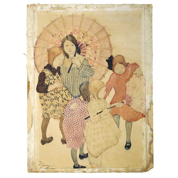 Paul Gauguin - Gruppo di bambine con ombrelli