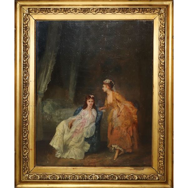 Scena di dame in un interno