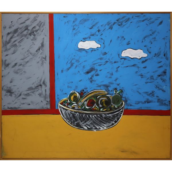 Tano Festa - Still life (vase with clouds)