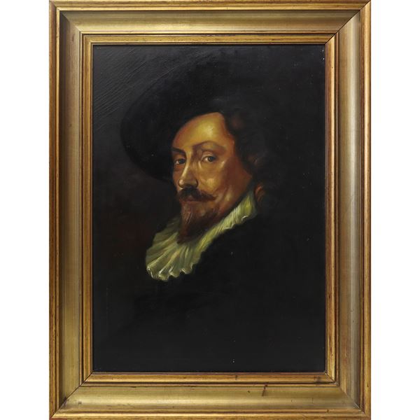 Personaggio con cappello e gorgiera