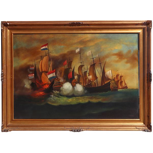Naval battle between galleons