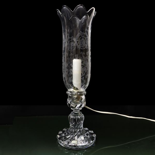 Baccarat - Goblet crystal electrified candle holder