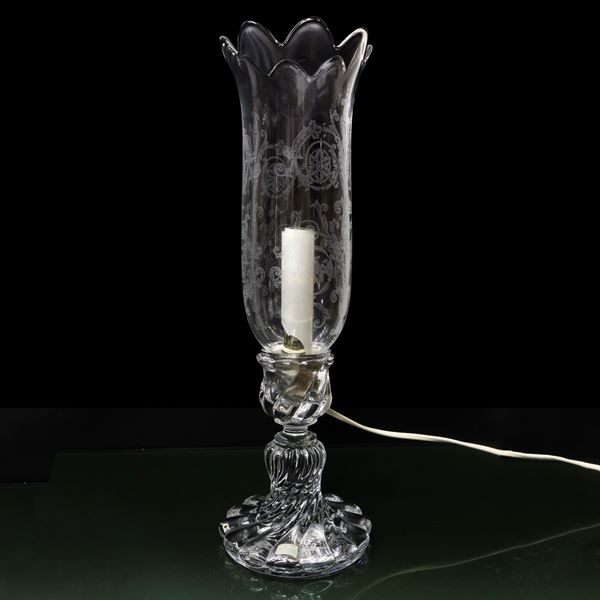 Baccarat France - Portacandele elettrificato in cristallo a calice