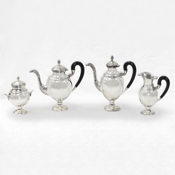 Silver tea service, Empire style.
