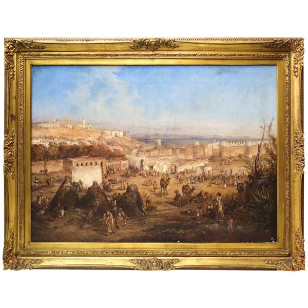 Louis D&#233;sir&#233;e Thienon - Ripresa a volo d'uccello della città di Tangeri