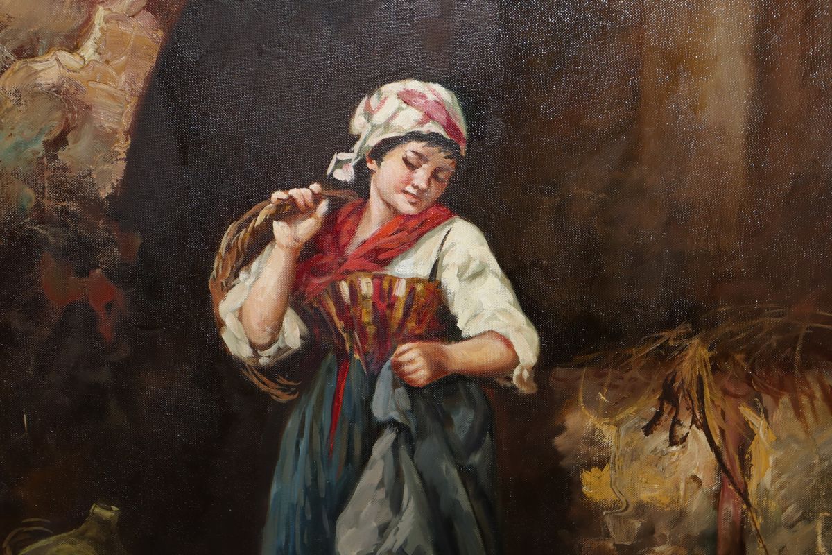 Eugenio Cecconi - Giovane Donna con Pulicini