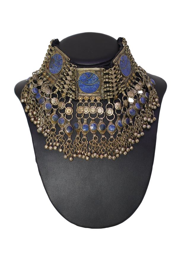 Afghan necklace with lapis lazuli