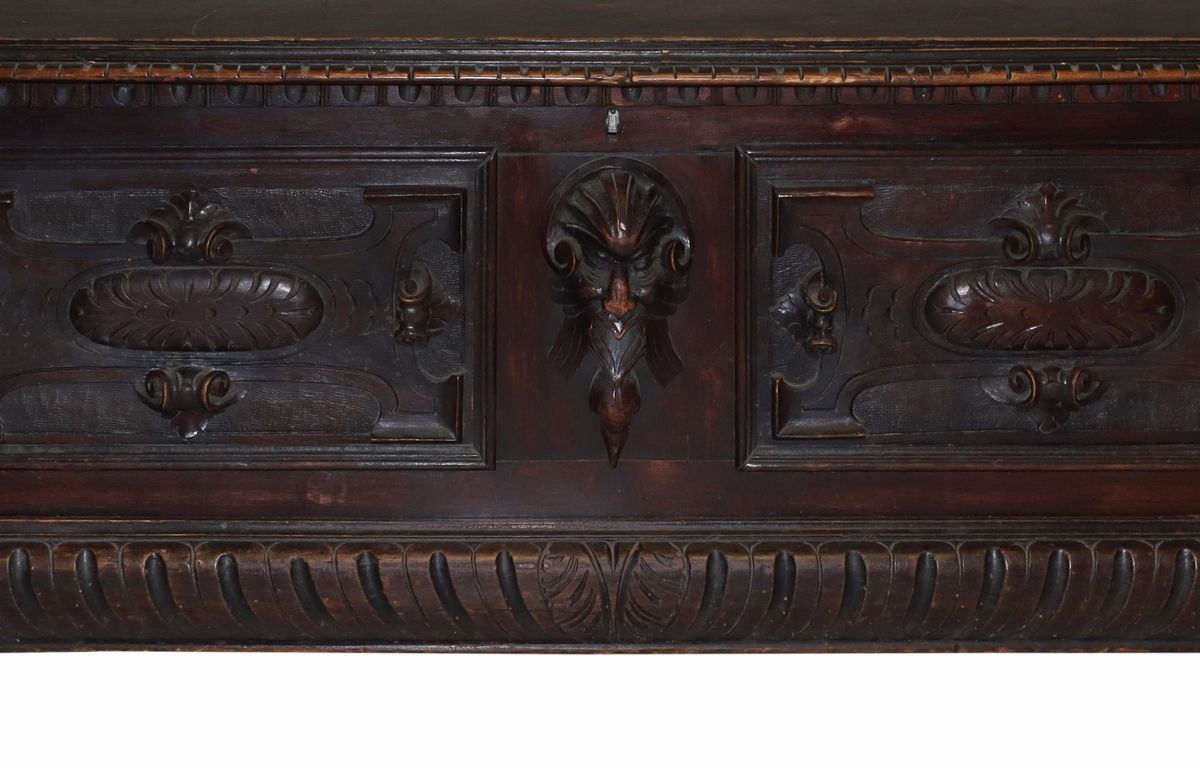Cassapanca in stile rinascimento, fine XIX secolo