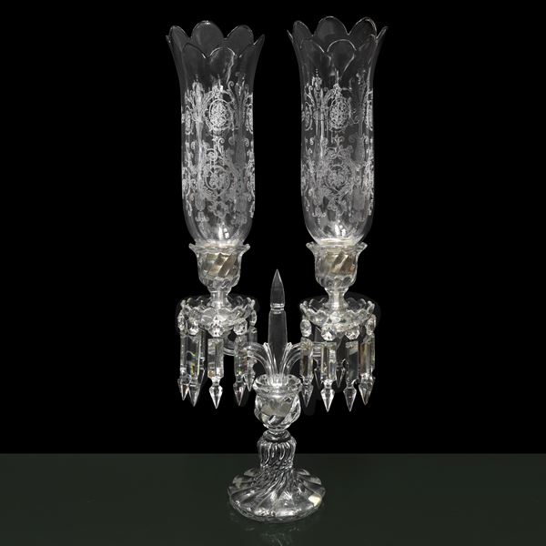 Baccarat France - Crystal chandelier with two lights