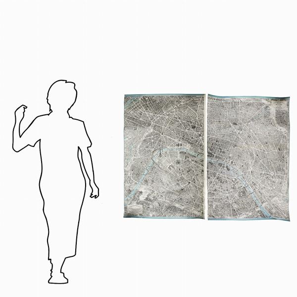 Giant map of Paris, very detailed.