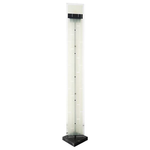 Silk-screened flat glass floor lamp