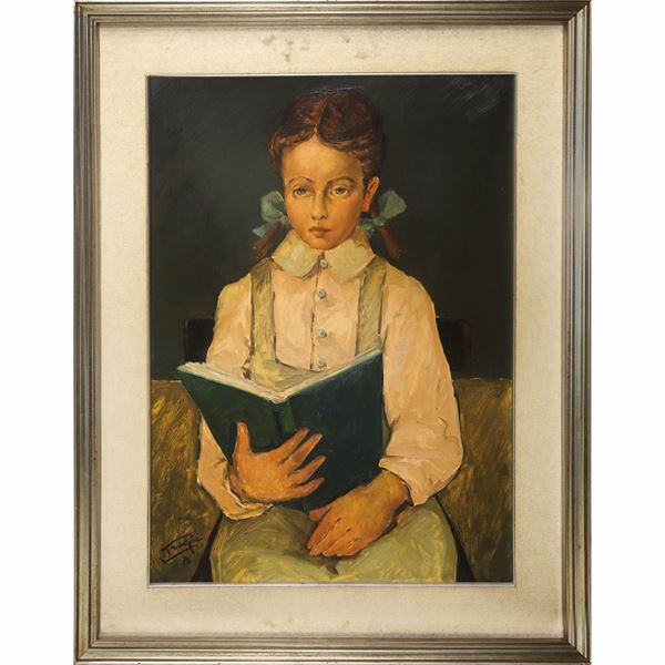 Little girl with book