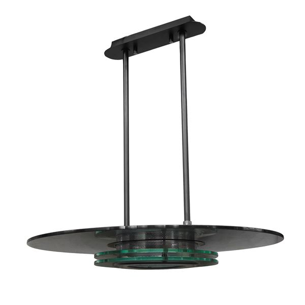 Black Murano Glass Disc Suspension