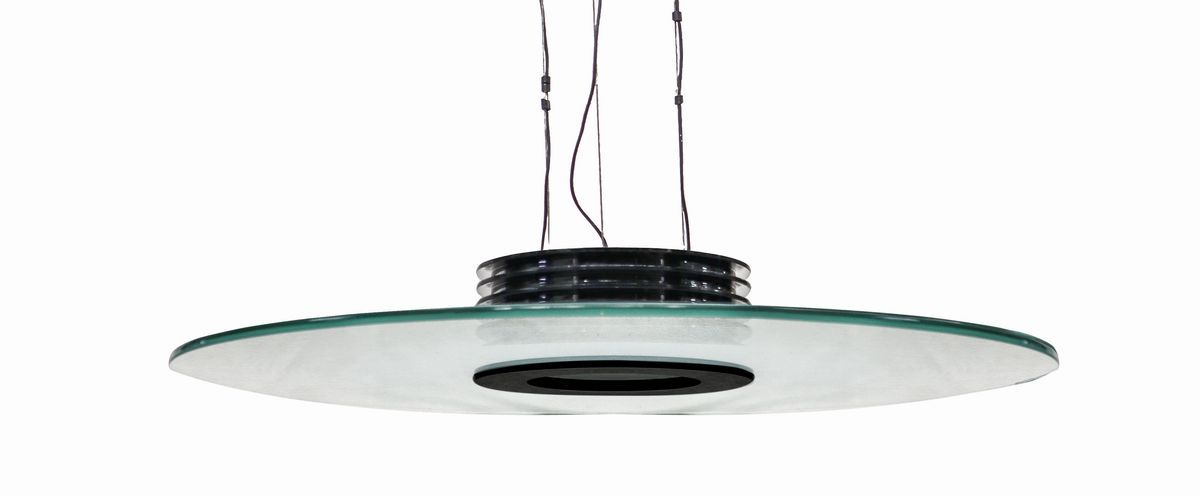 Sospensione a Disco in Vetro di Murano, F.fabian Mod.p59