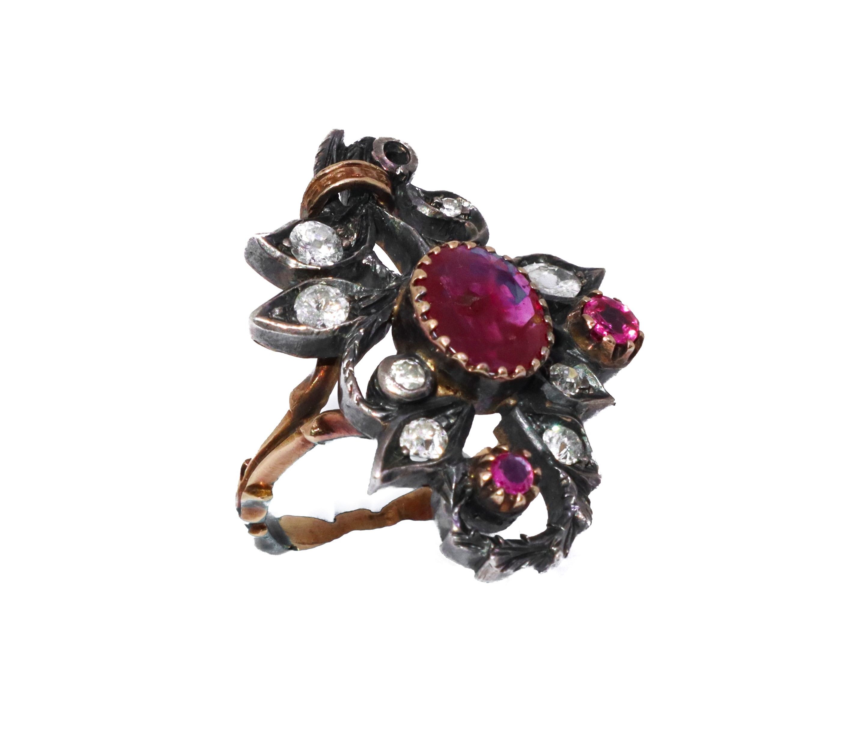 Anello in argento e oro basso titolo