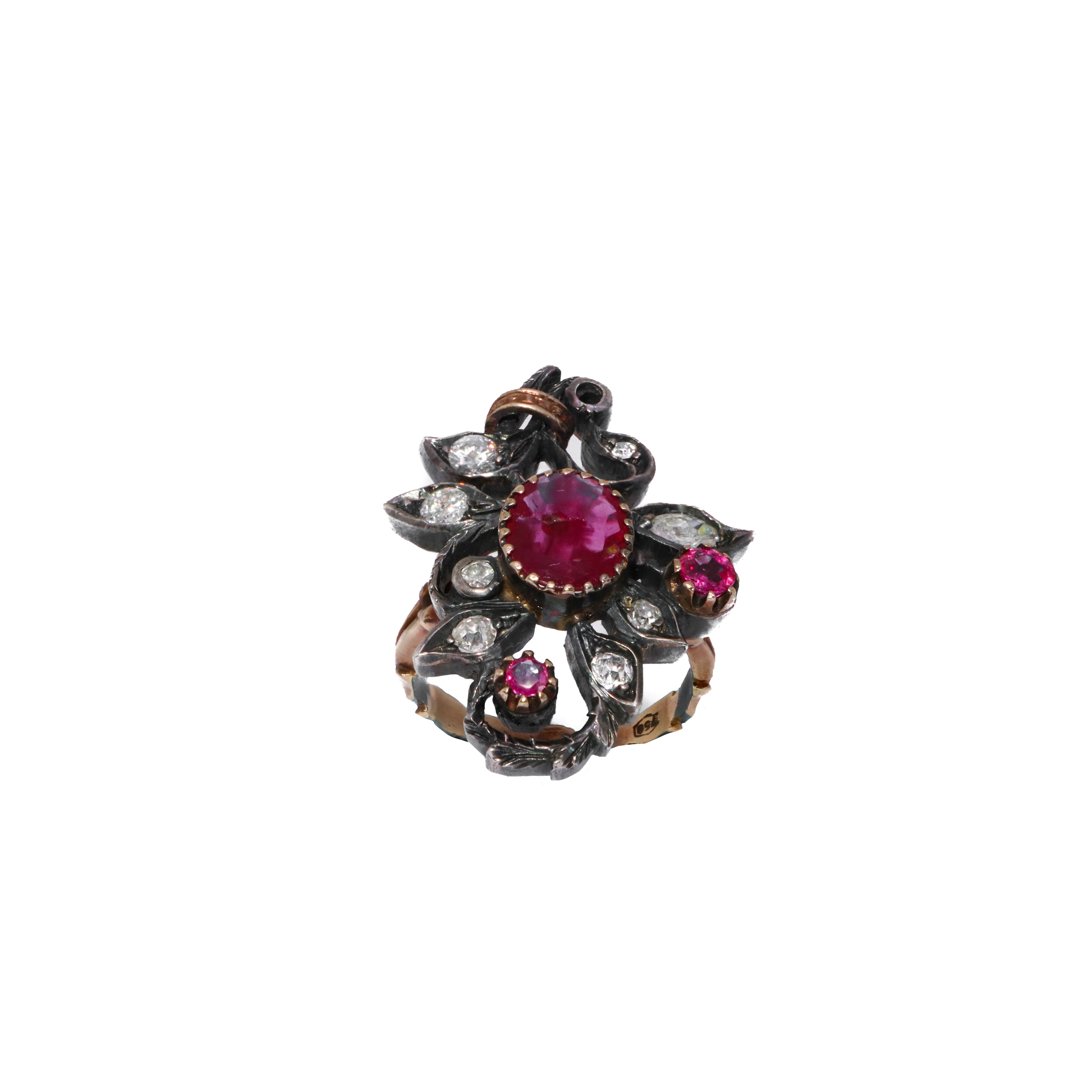 Anello in argento e oro basso titolo