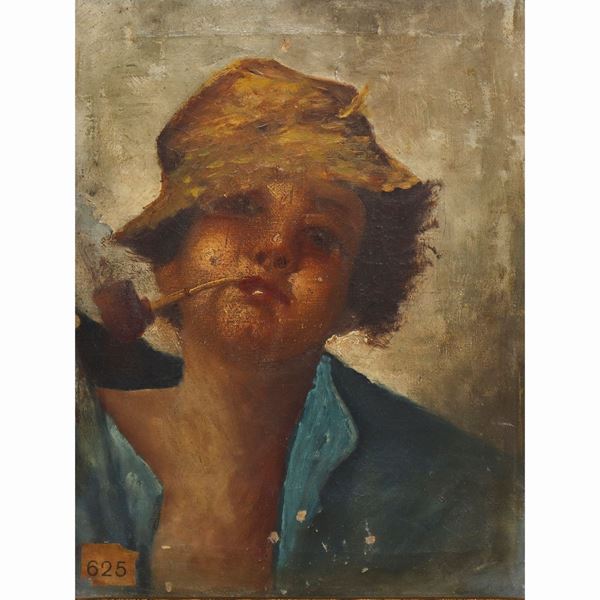 Roberto Carignani - Scugnizzo con pipa 