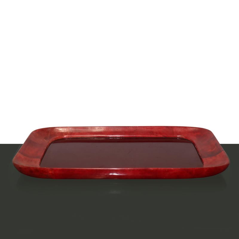 Aldo Tura - Vassoio Rosso in Pergamena
