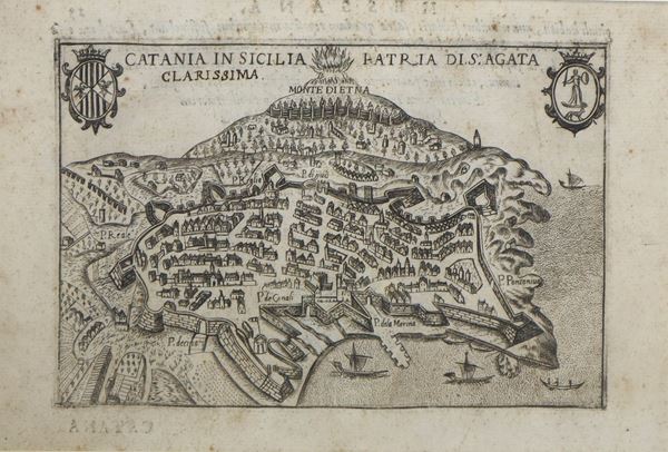 Incisione di Catania in Sicilia, patria di Sant'Agata clarissima