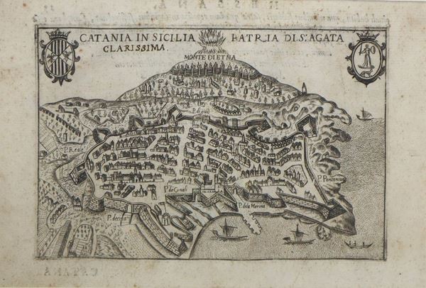 Incisione di Catania in Sicilia, patria di Sant'Agata clarissima
