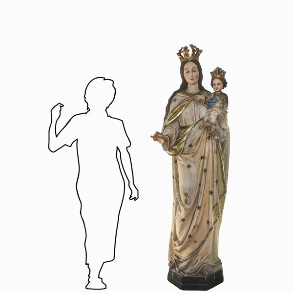 Scultura lignea di Madonna con bambino