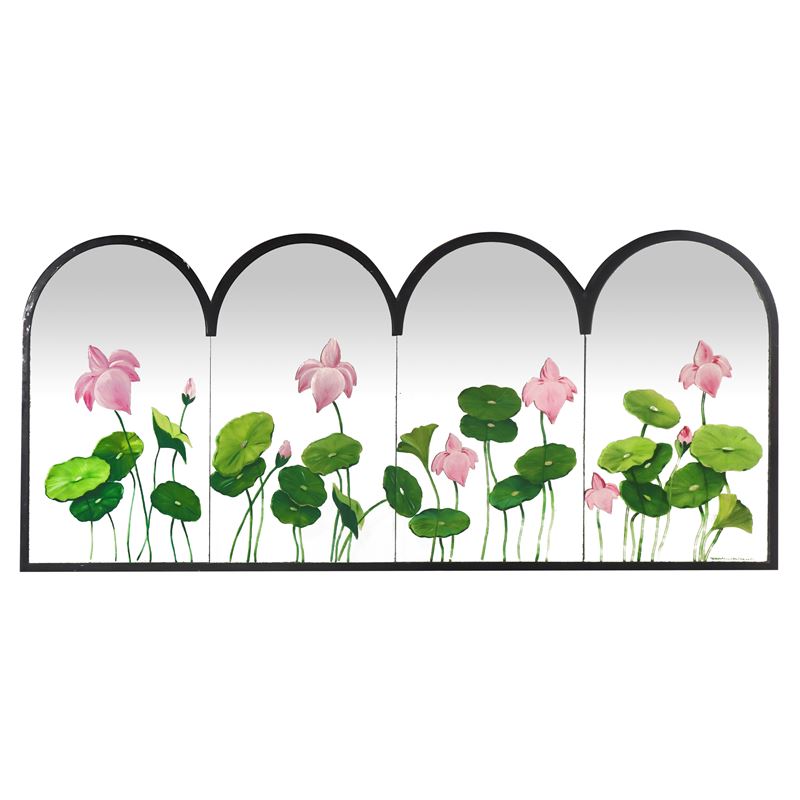 Specchio Dipinto con Motivi Floreali