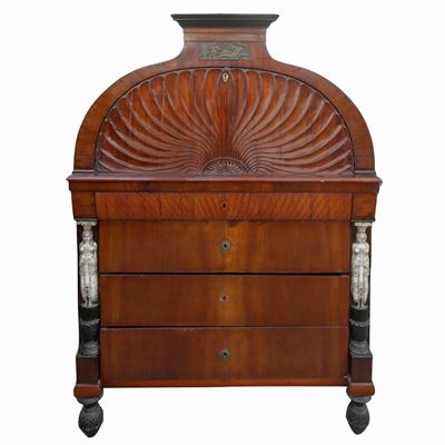 Sicilia, Inizi XIX (periodo Impero), Chiffonier in legno e osso scolpito
