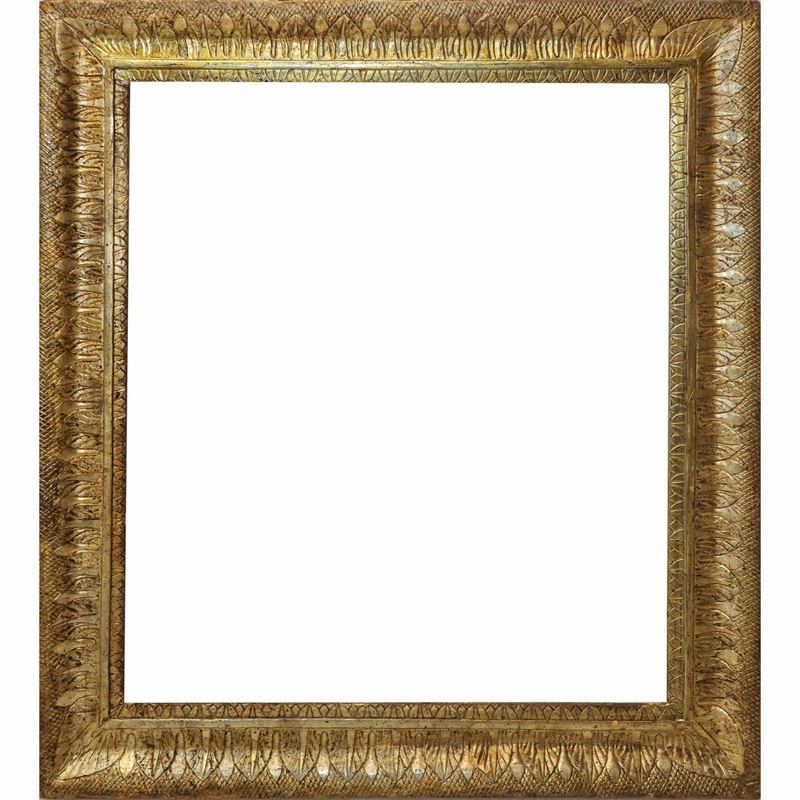 Cornice Impero, in Legno Dorato Argento e Mistura