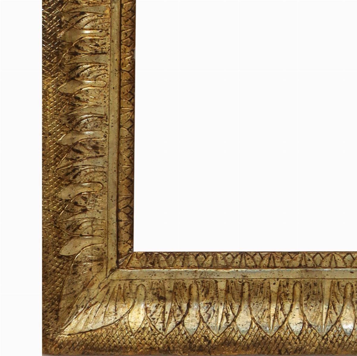 Cornice Impero, in Legno Dorato Argento e Mistura