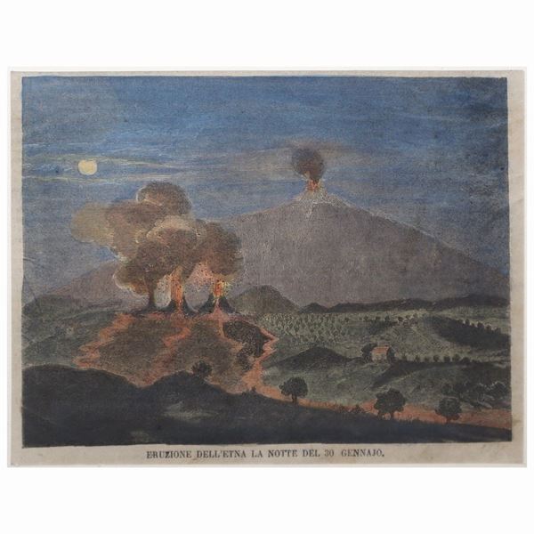Eruzione dell'Etna notte del 30 gennaio 1974, dalla quale nacquero i Monti de Fiore