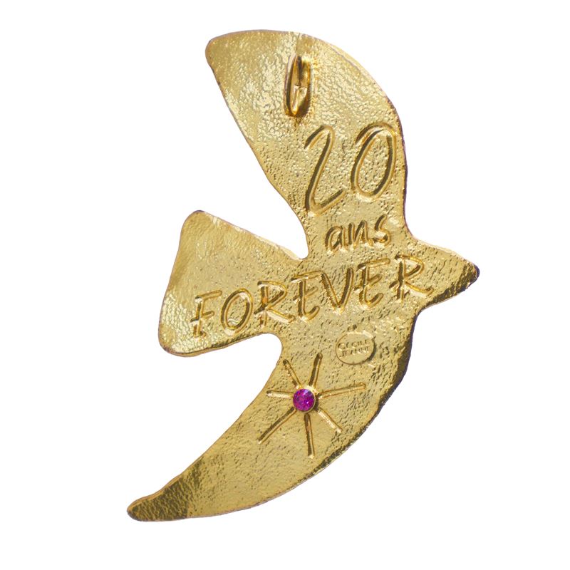 Ciondolo con rondine e pietra, Cecile Jeanne "20 ans forever"