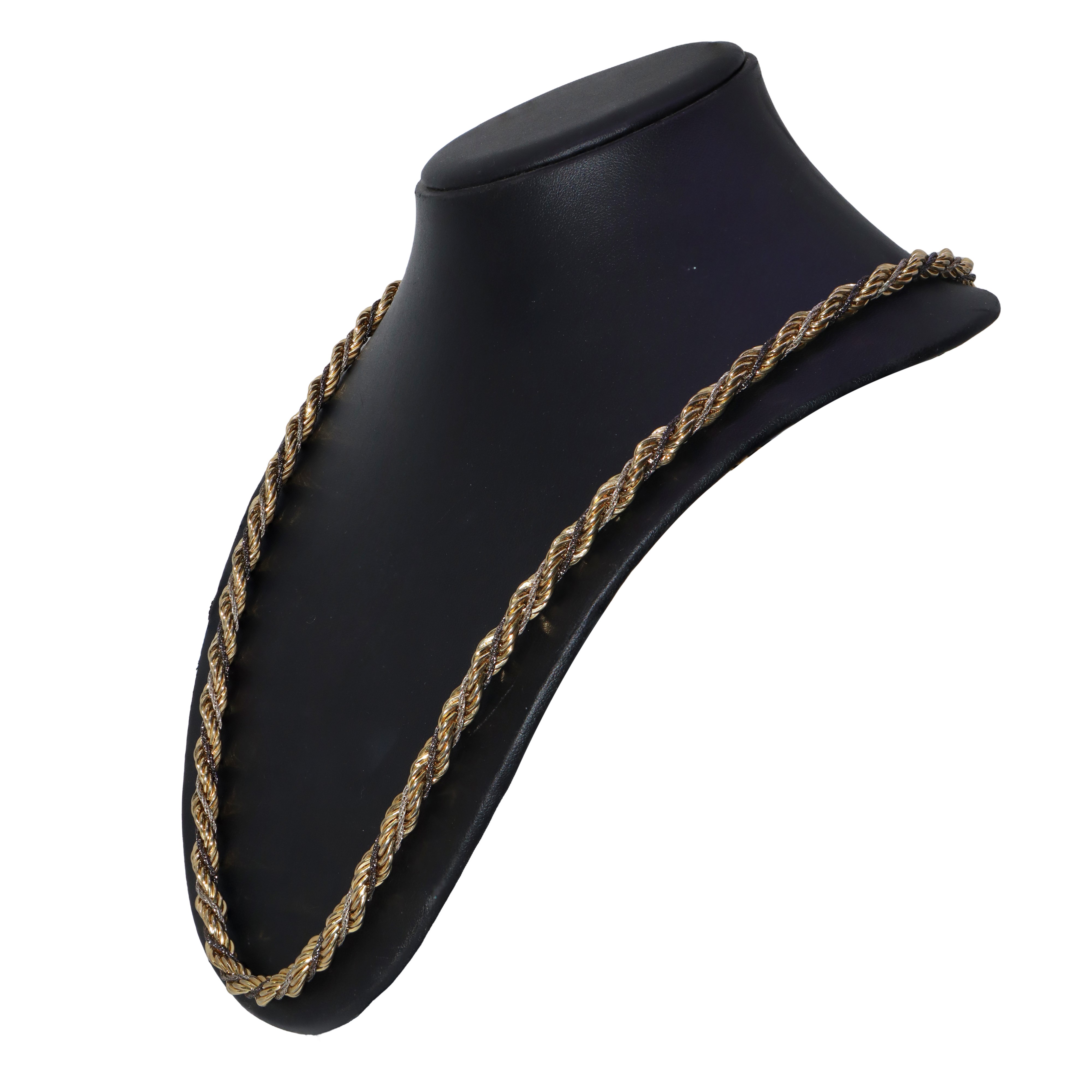 Collana torcion dorata e argentata