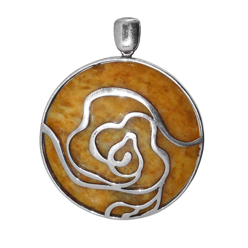 Ciondolo in argento 925 e pietra gialla