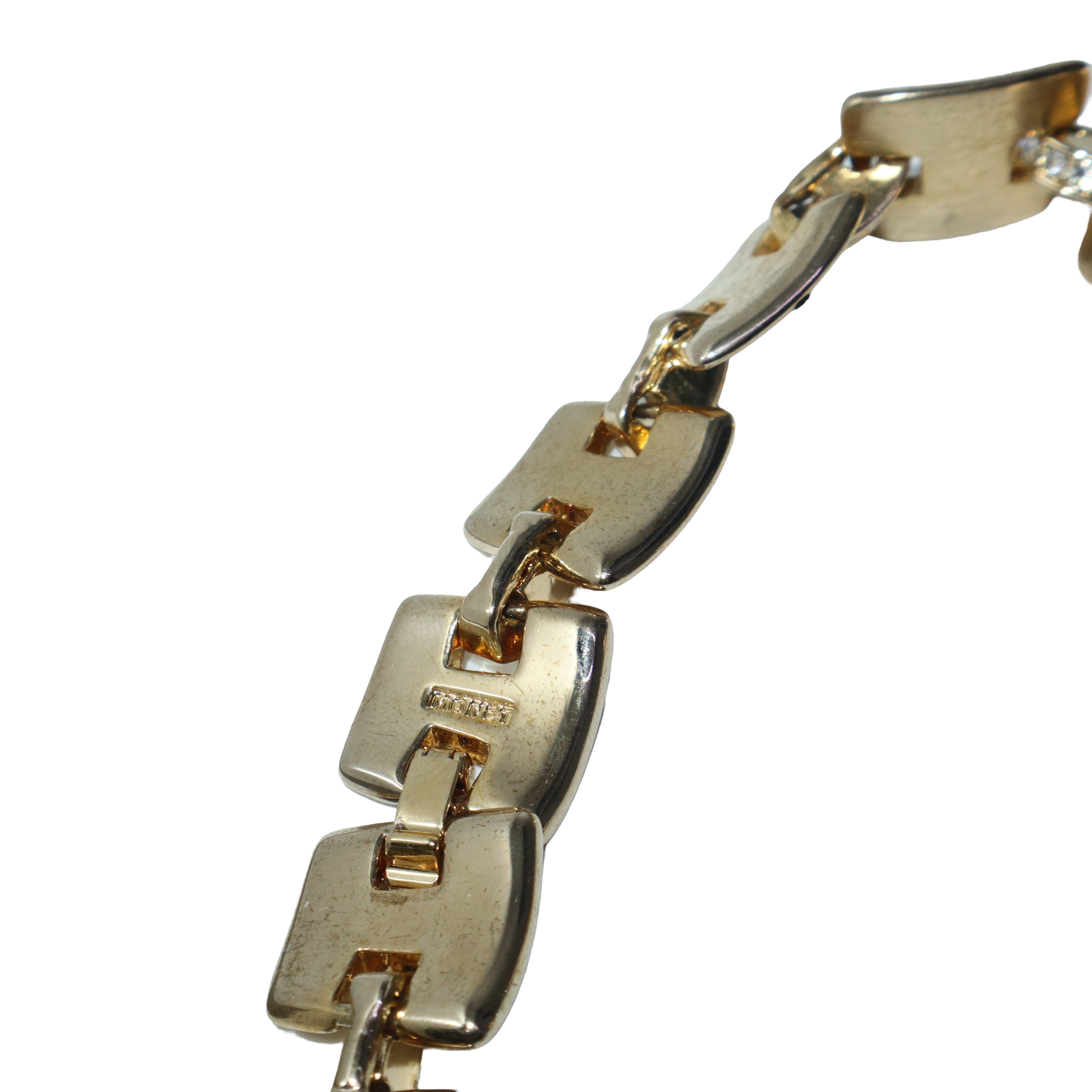 Girocollo in metallo dorato e strass, Monet