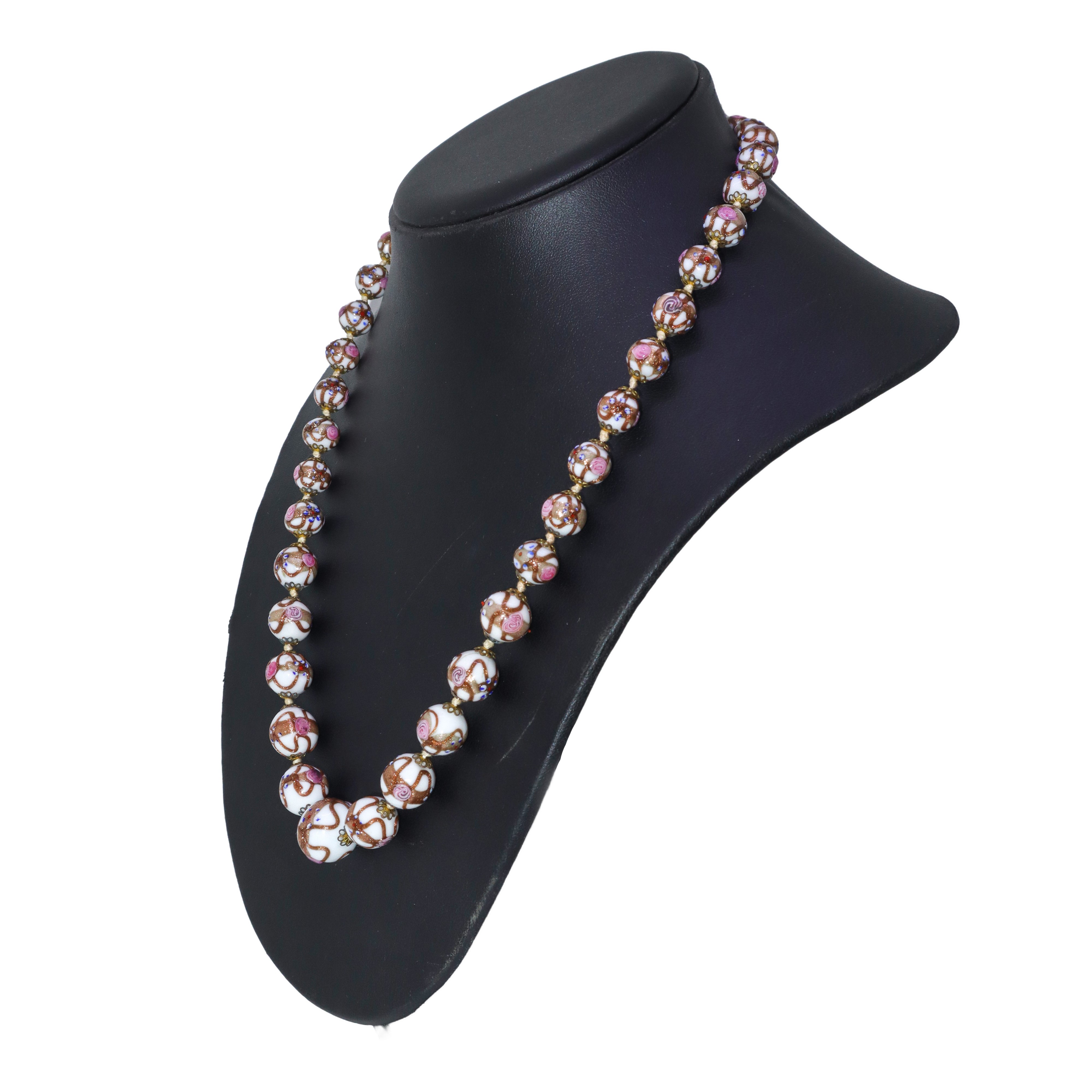 Collana, lavorazione Murano, con pietre a degradare