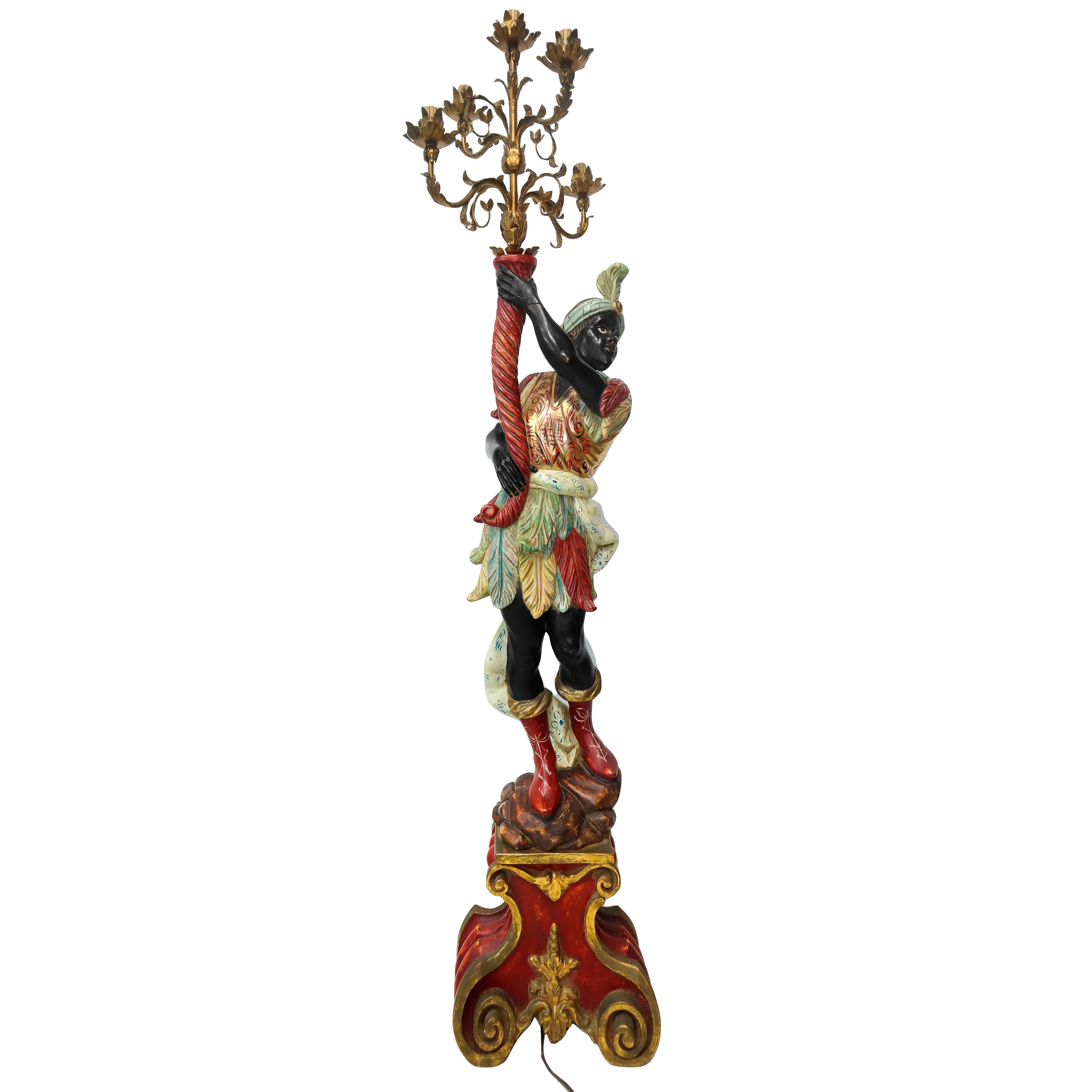 Moro Veneziano, Grande Candelabro a 5 Luci Elettrificato a 5 Luci.