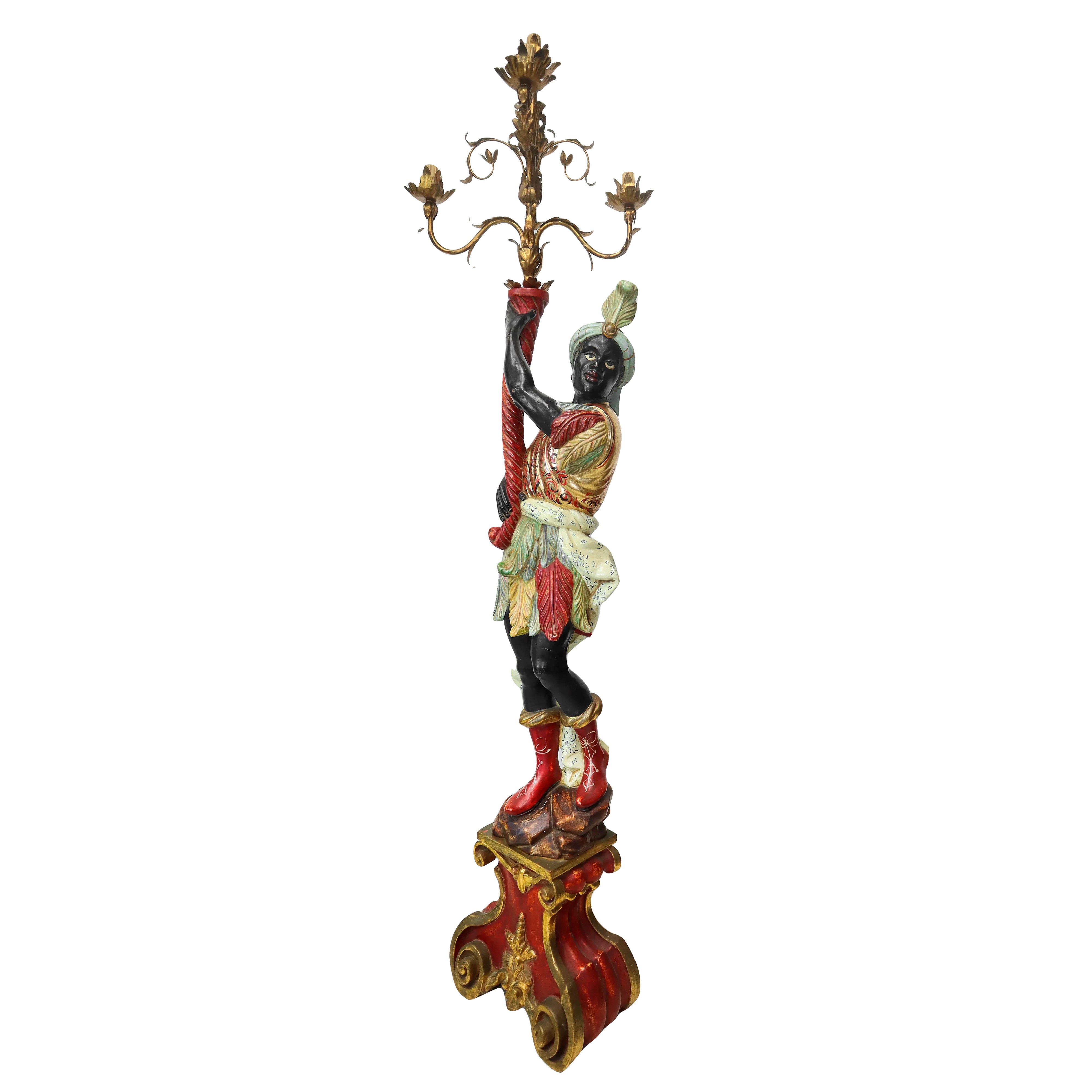 Moro Veneziano, Grande Candelabro a 5 Luci Elettrificato a 5 Luci.