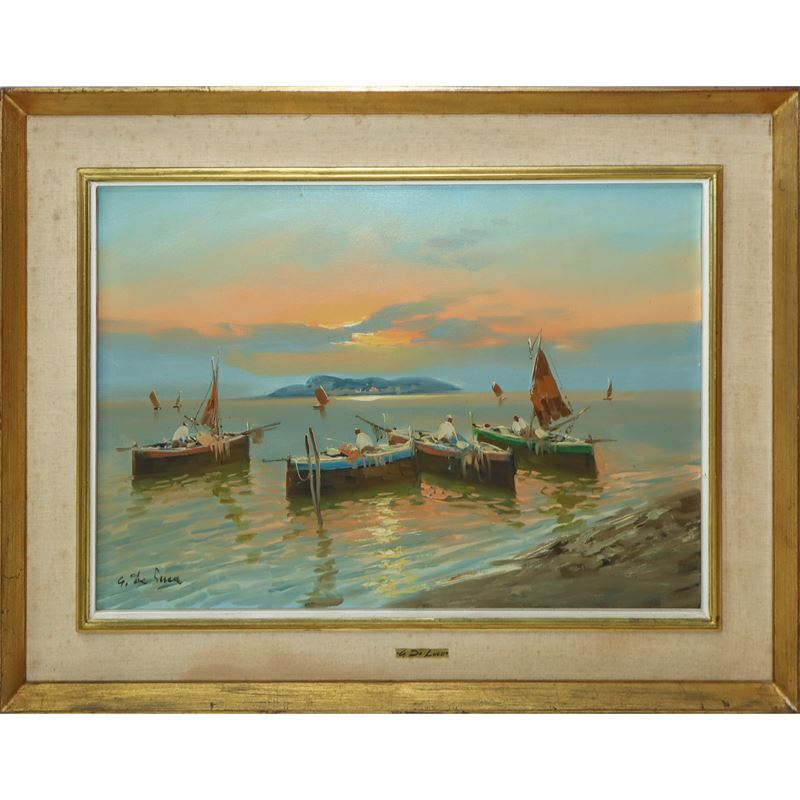 G. De Luca - Marina con pescatori