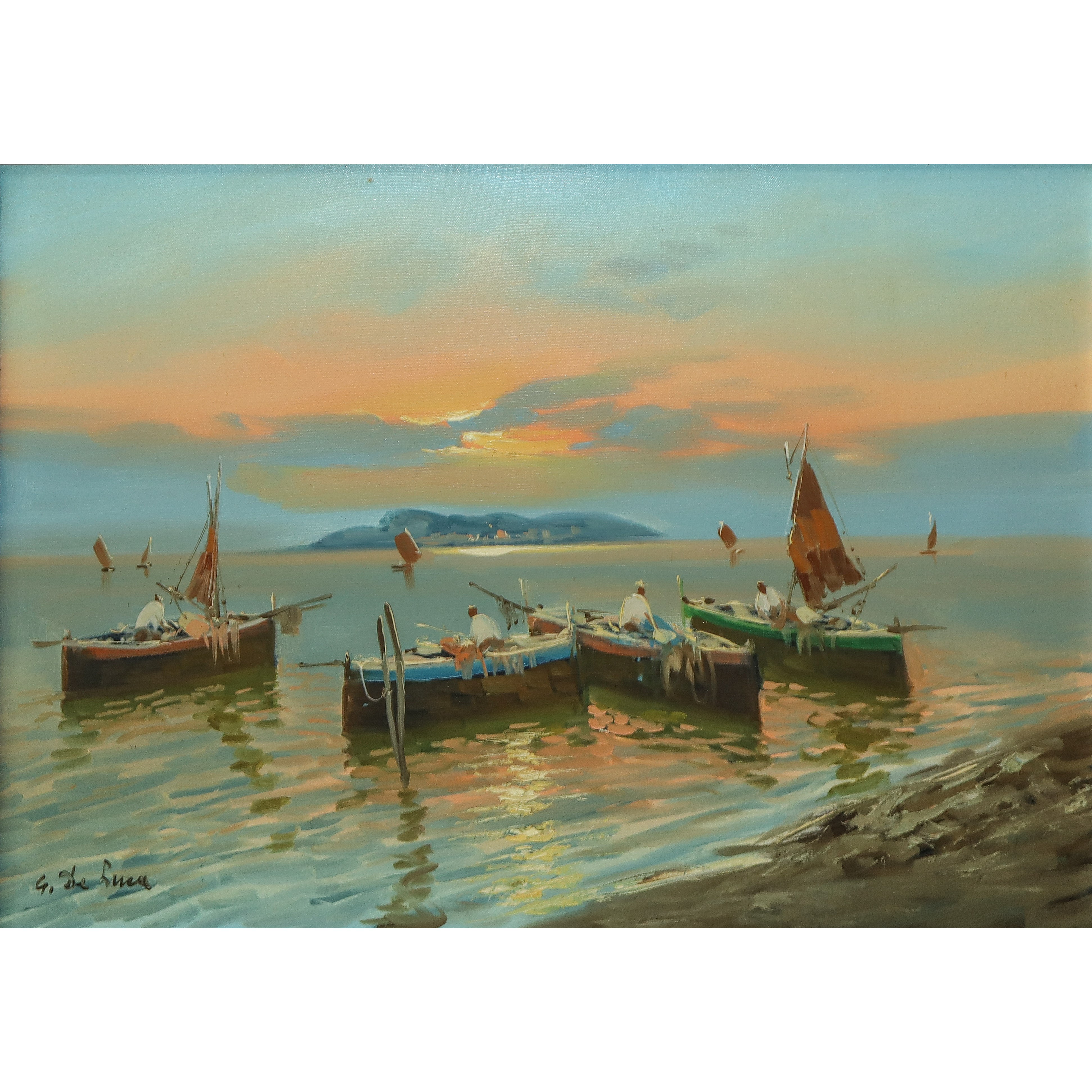G. De Luca - Marina con pescatori