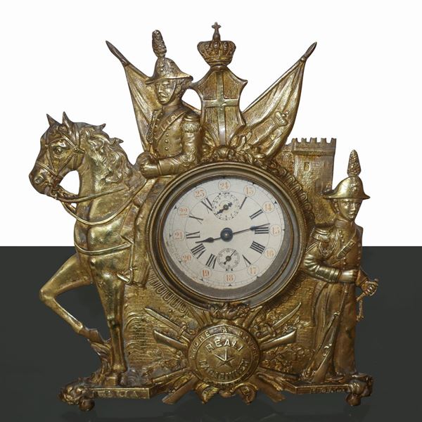 Golden metal clock