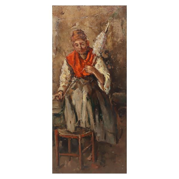 Attilio Pratella - Filatrice di lana