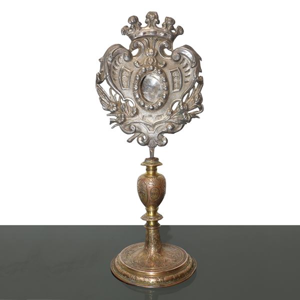 Palma with reliquary, hallmarked silver Messina