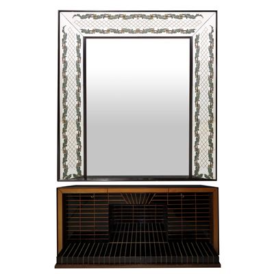 Mobile Bar / Credenza con Specchiera Decorata