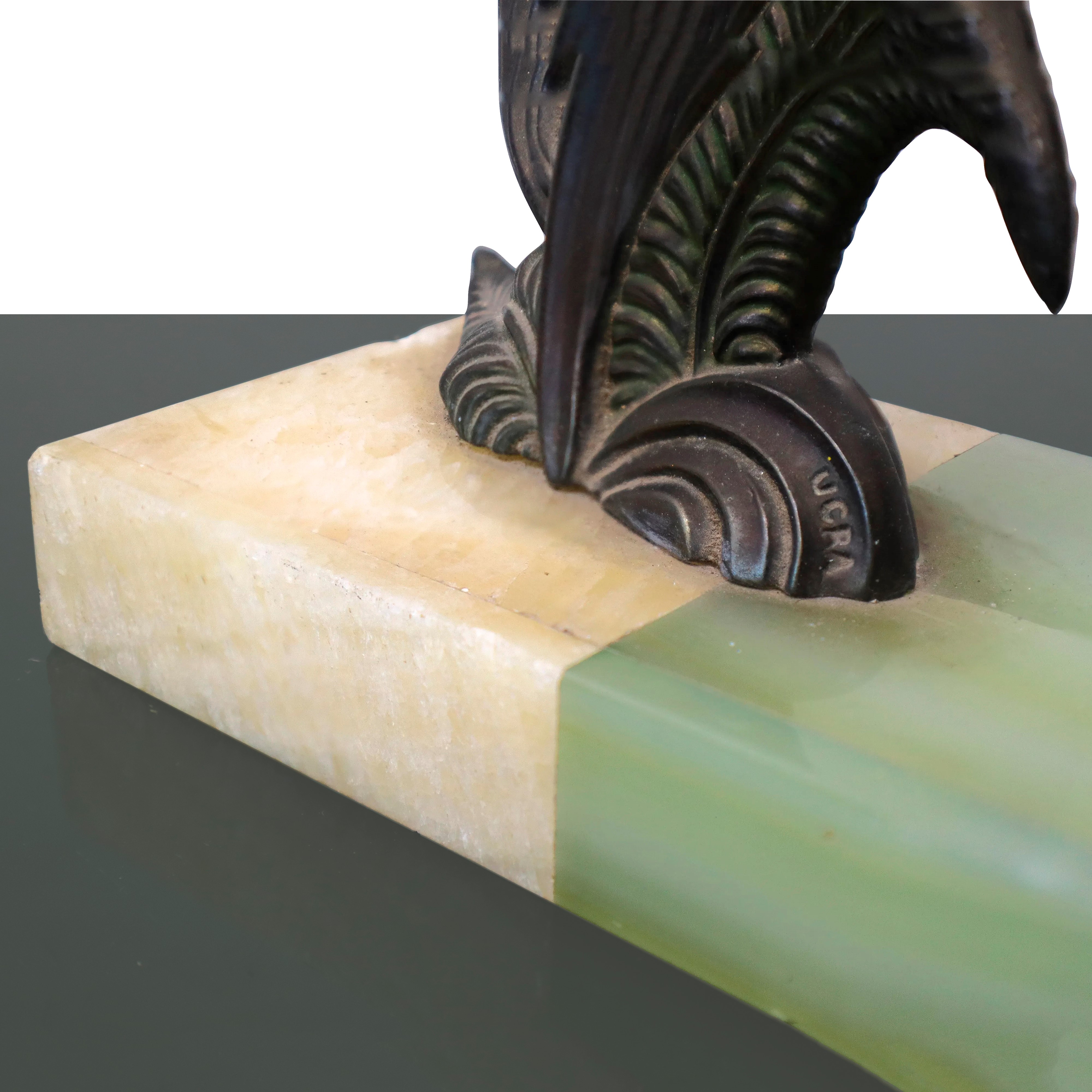 Fermalibri con Uccelli e Base in Marmo
