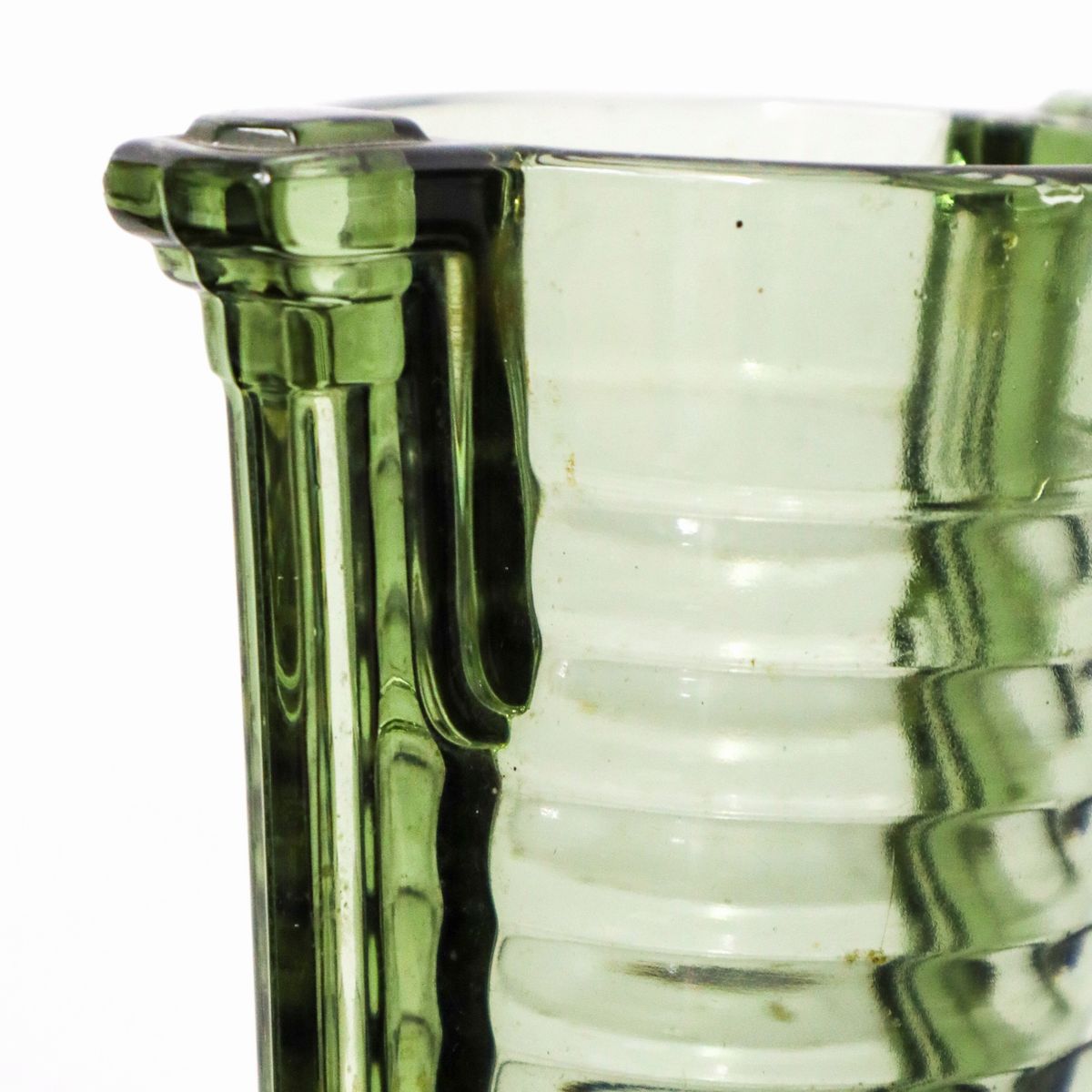 René Delvenne Charles Graffart - Vaso Art Decò in Vetro nei Toni del Verde