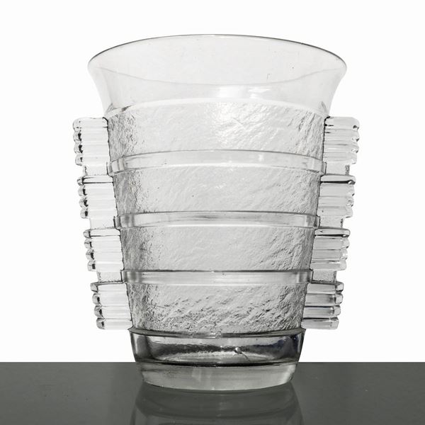 Pierre d'Avesn - Art Deco vase with Colla Chip bands, Freres France
