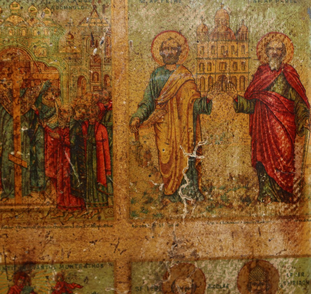 Icona Greca Quadripartita con Scene Bibliche