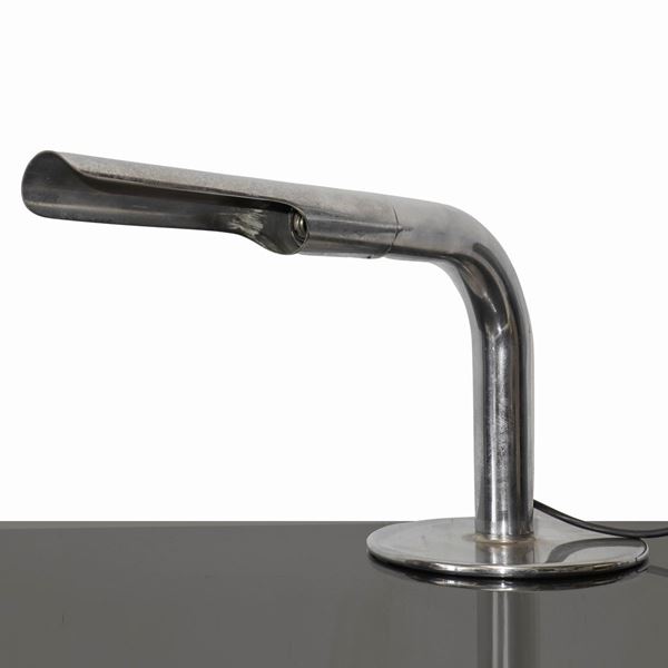 Ingo Maurer per Design M - Gulp model table lamp, in chromed metal.